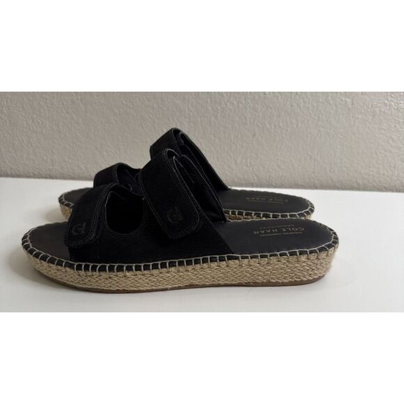 Cole Haan Cloudfeel Grandseries Black Slides Slip On Sandals Size 10 Adjustable - Picture 5 of 11